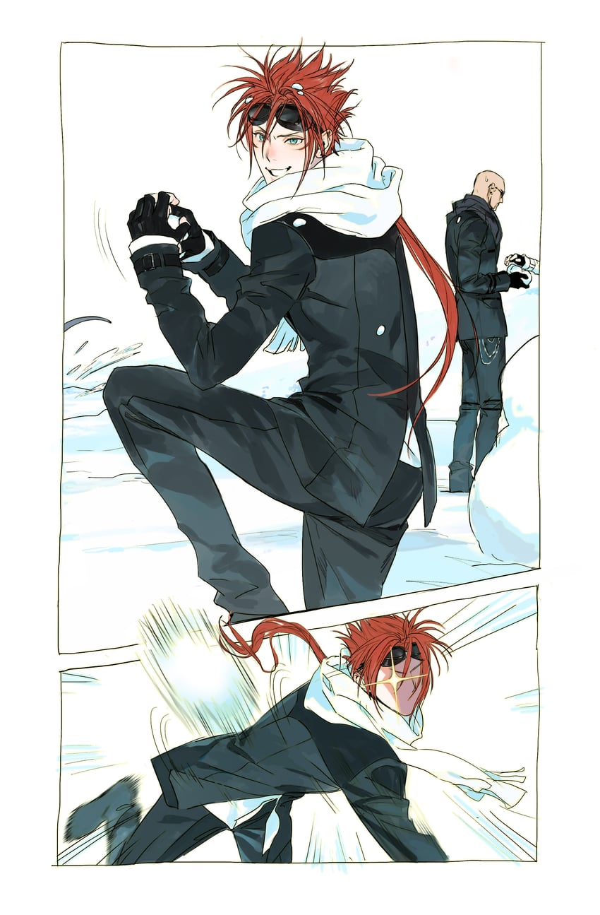 reno, rufus shinra, and rude (final fantasy and 3 more) drawn by quxiaochong