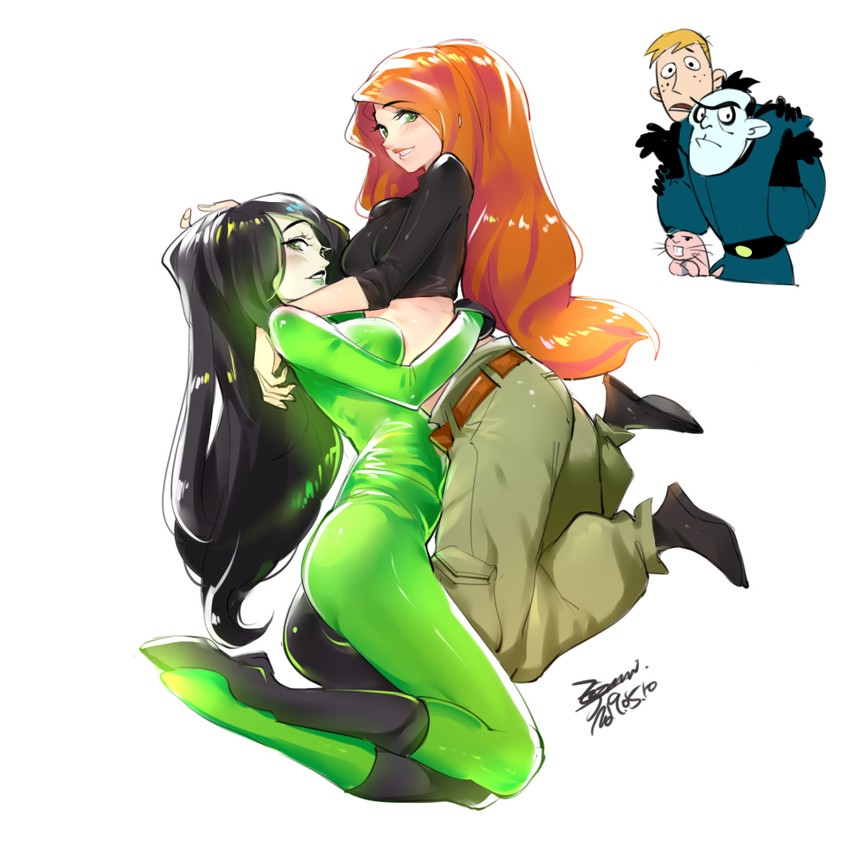 shego, kim possible, dr. drakken, and ron stoppable (kim possible) drawn by ejami