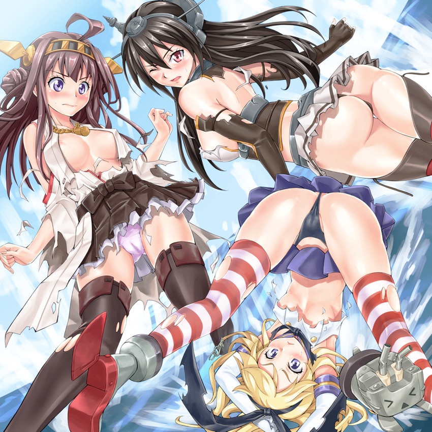 shimakaze, kongou, and nagato (kantai collection) drawn by koyuki_(kotatsu358)