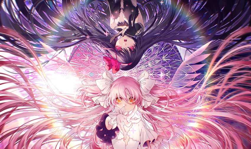 akemi homura, kaname madoka, ultimate madoka, and akuma homura (mahou shoujo madoka magica and 1 more) drawn by mu_(1729032449)