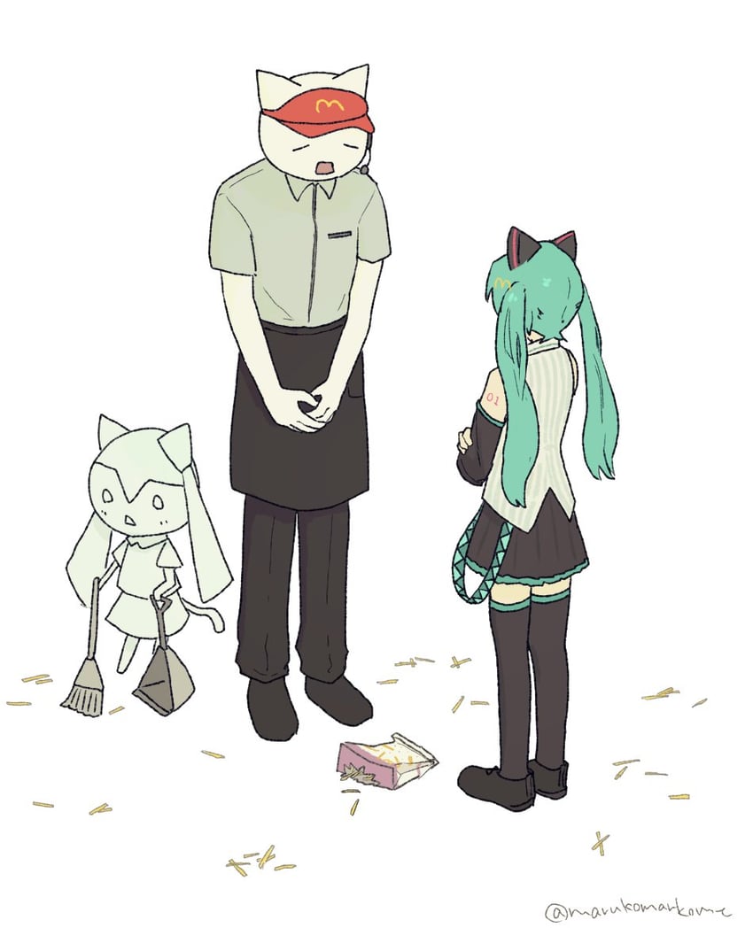 hatsune miku and 8toushin (vocaloid and 4 more) drawn by marukomarkome