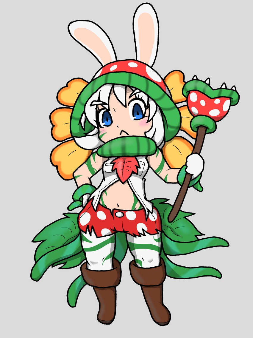 piranha plant and rabbid (kemono friends and 2 more) drawn by charisuke
