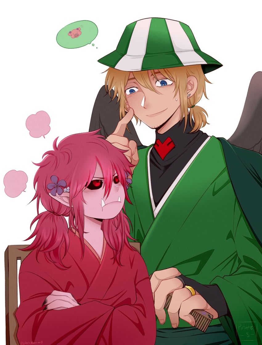 technoblade and ph1lza (minecraft youtube and 1 more) drawn by sallyatoyota