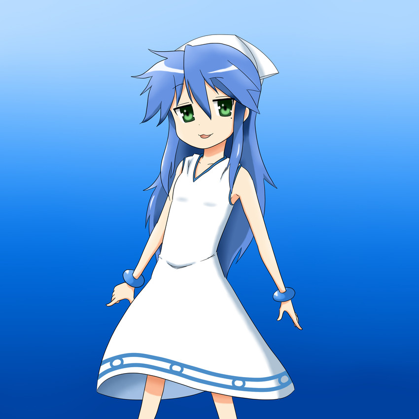 izumi konata and ikamusume (lucky star and 1 more) drawn by k.u.n.e.