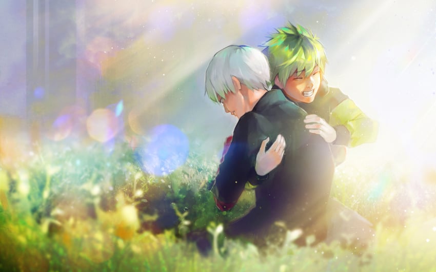 kaneki ken and nagachika hideyoshi (tokyo ghoul) drawn by kyuuba_melo