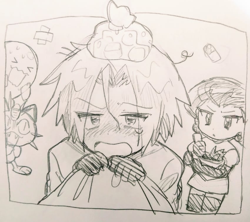 jessie, james, meowth, and wobbuffet (pokemon) drawn by ameya_(okemu_ame)