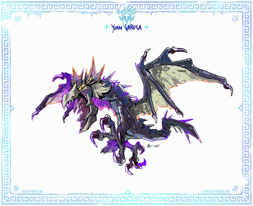 yian garuga (monster hunter and 2 more) drawn by eliz0r