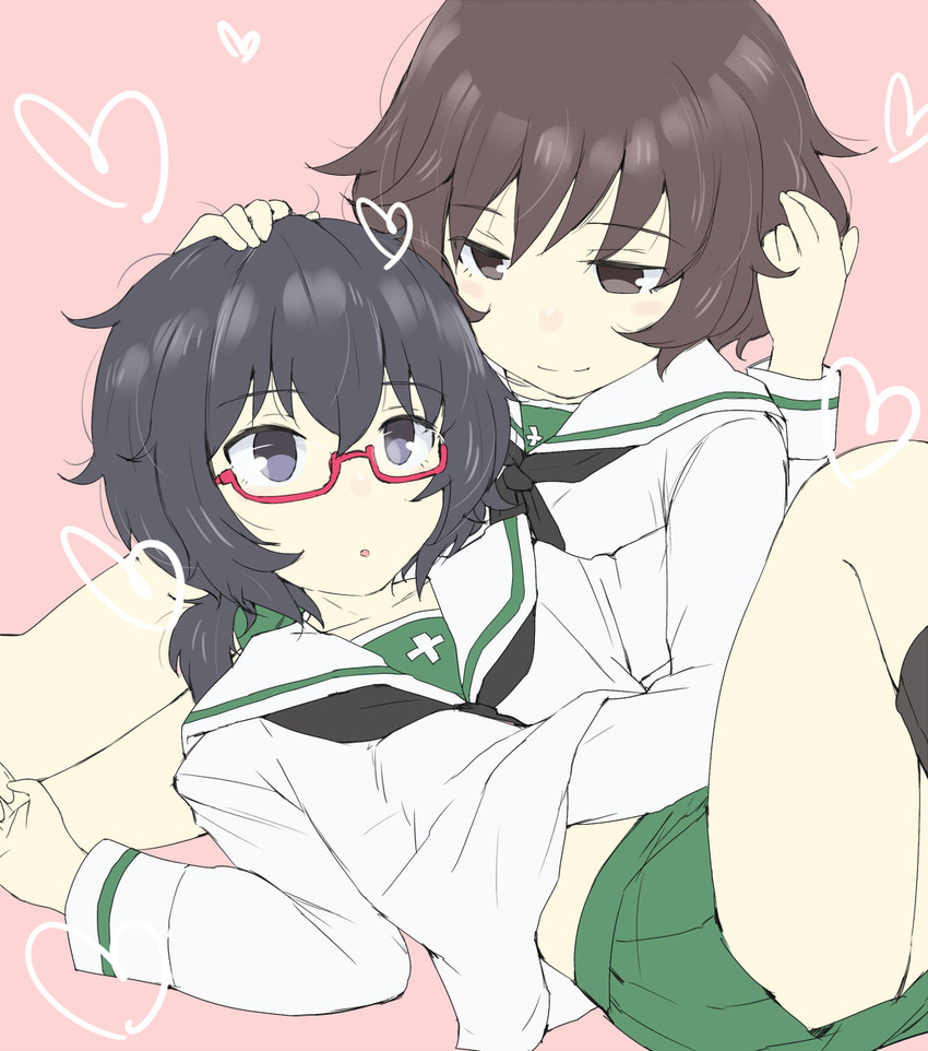 akiyama yukari and oryou (girls und panzer) drawn by gedou_(ge_ge_gedou)