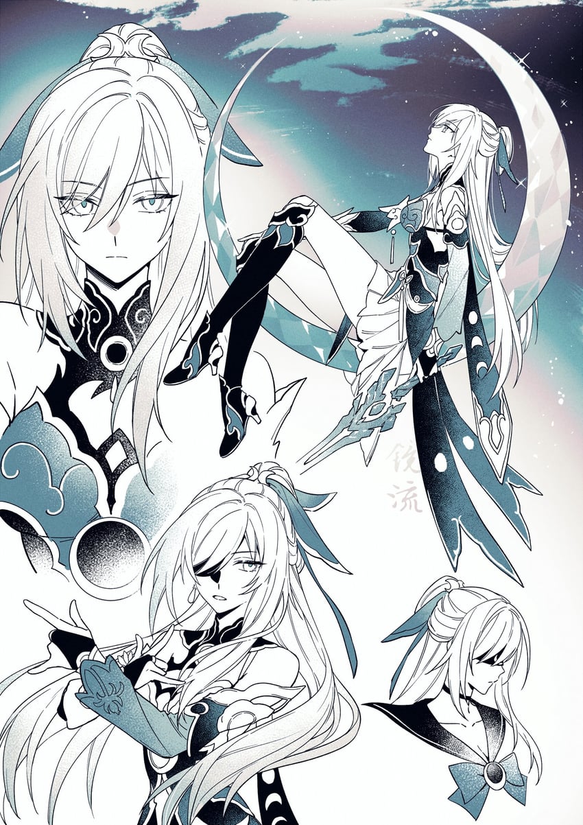 jingliu (honkai and 2 more) drawn by kangetsu_(fhalei)