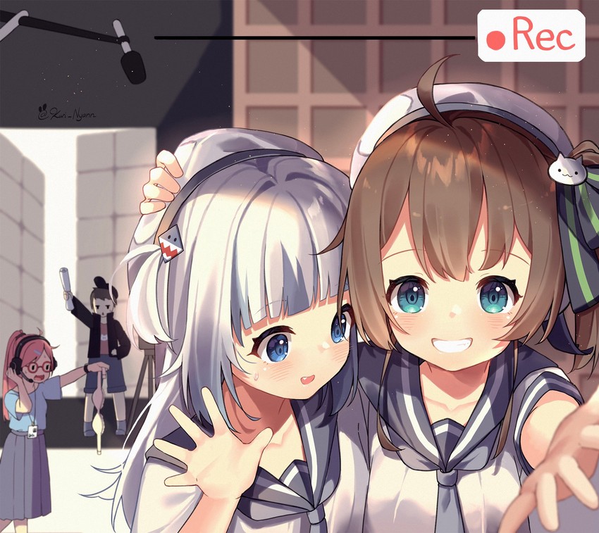 gawr gura and natsuiro matsuri (hololive and 1 more) drawn by kuri_(animejpholic)