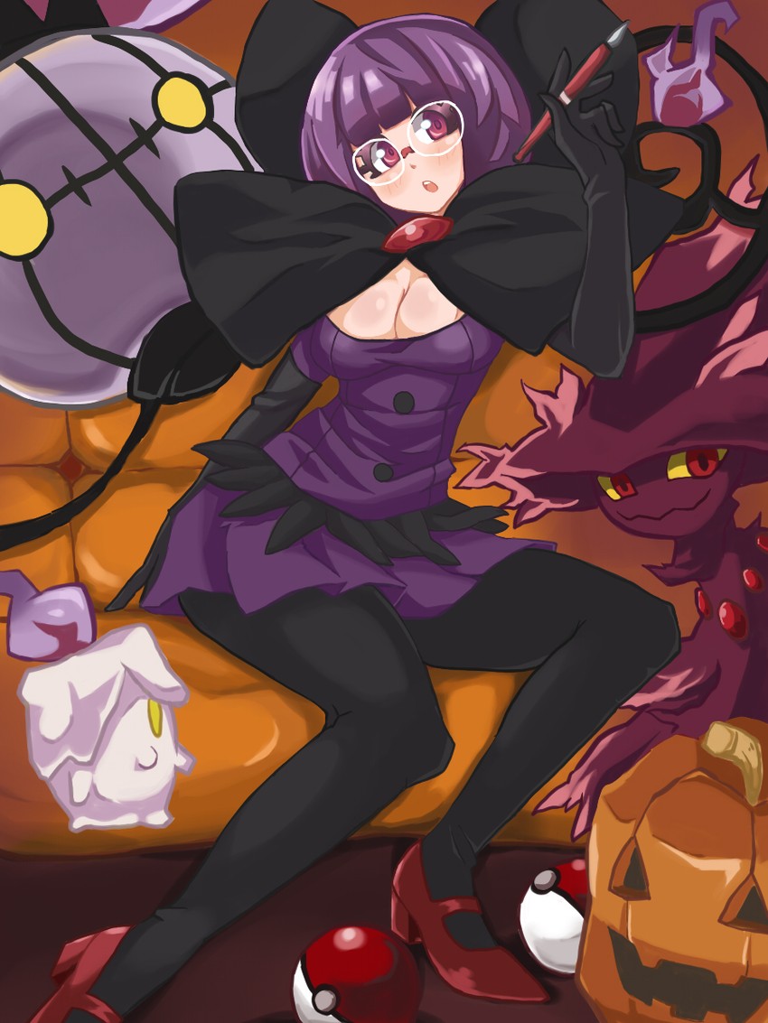 litwick, chandelure, mismagius, and shauntal (pokemon and 1 more) drawn by makai