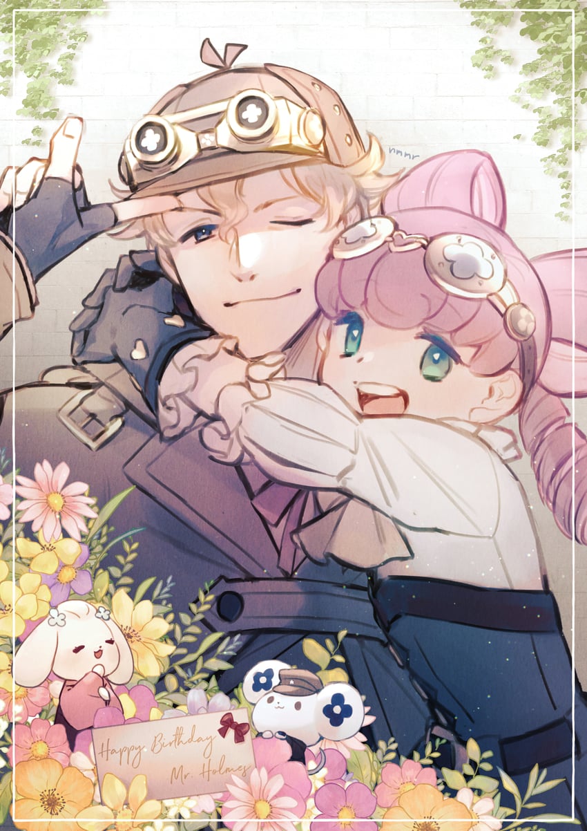 ryunosuke naruhodo, herlock sholmes, susato mikotoba, and iris wilson (ace attorney and 1 more) drawn by nmimymr