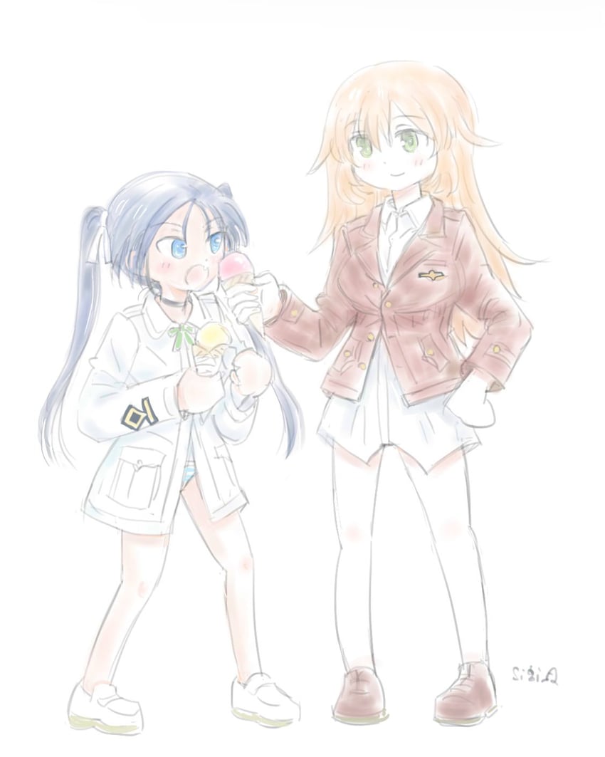 charlotte e. yeager and francesca lucchini (world witches series and 1 more) drawn by kitunenosousuke