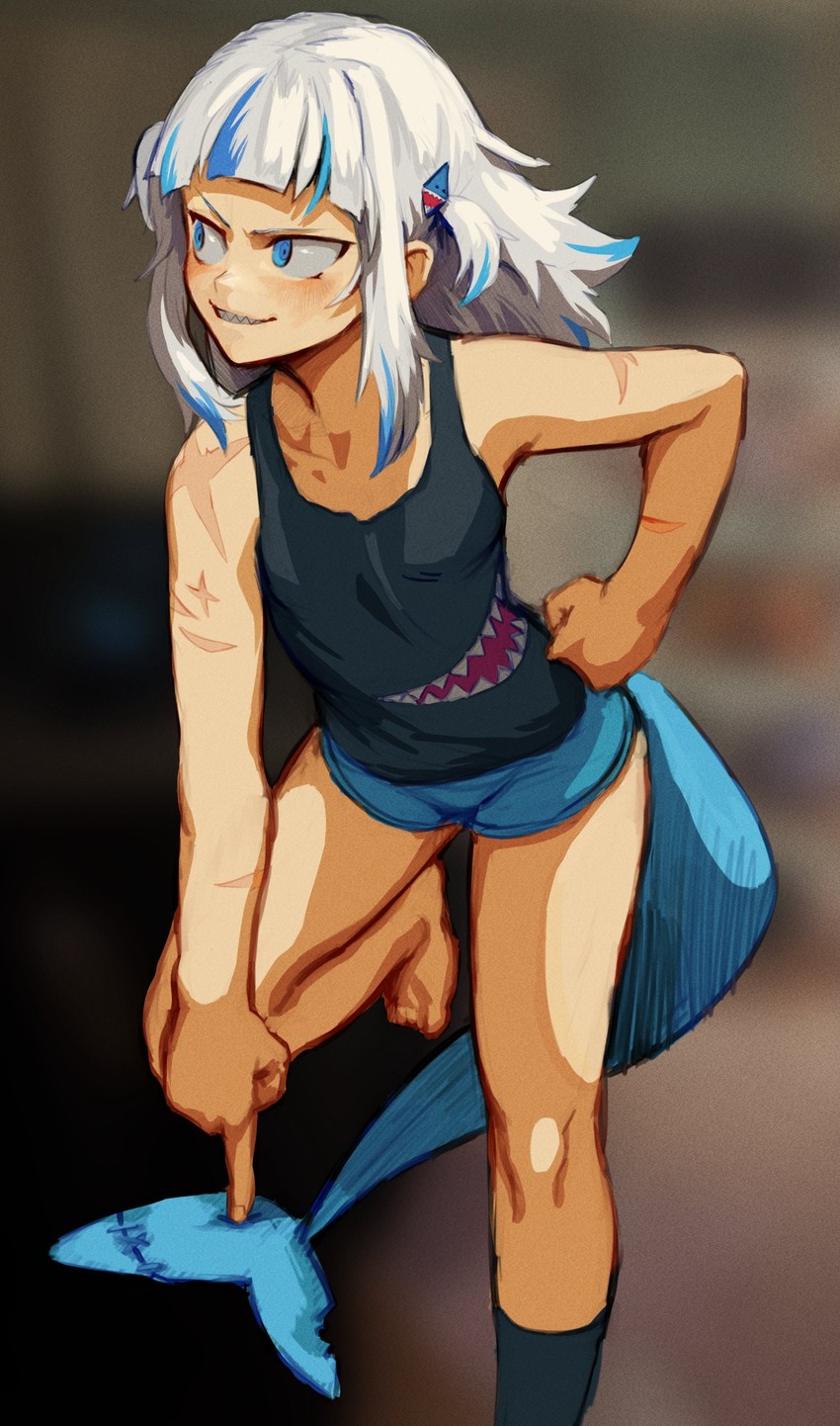 gawr gura (hololive and 1 more) drawn by vile_domple