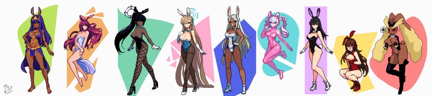 asuna, karin, mirko, nitocris, amber, and 3 more (original and 8 more) drawn by karrobyte