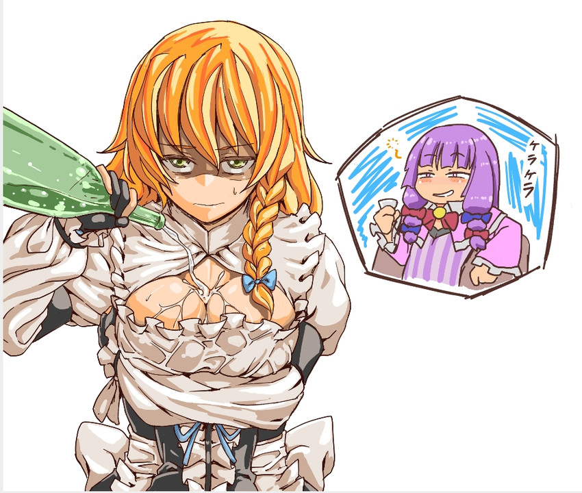 kirisame marisa, patchouli knowledge, mars, and taisa (touhou and 1 more) drawn by marakasu_(chinkasu)