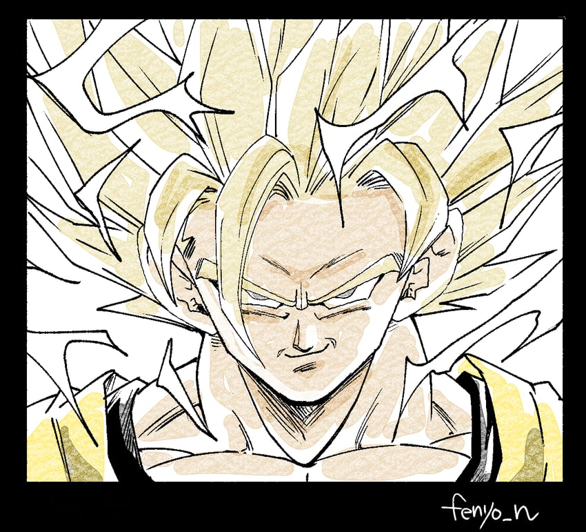 son goku (dragon ball and 1 more) drawn by fenyon