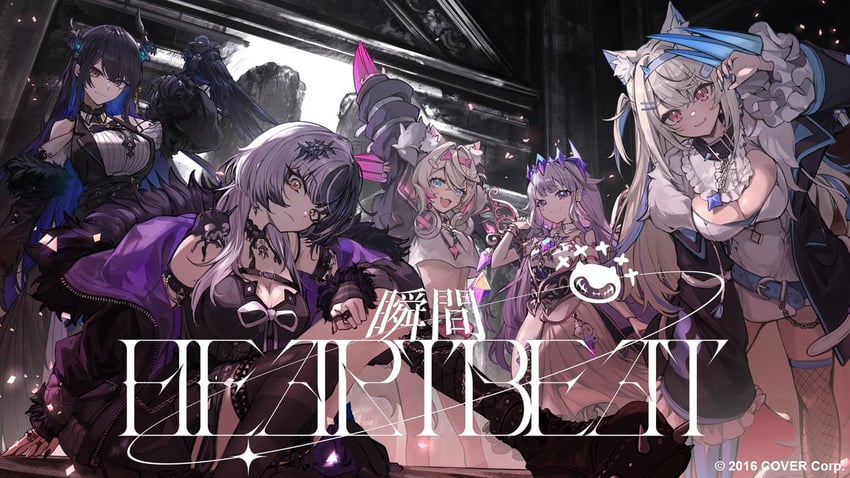 shiori novella, nerissa ravencroft, fuwawa abyssgard, mococo abyssgard, and koseki bijou (hololive and 1 more)