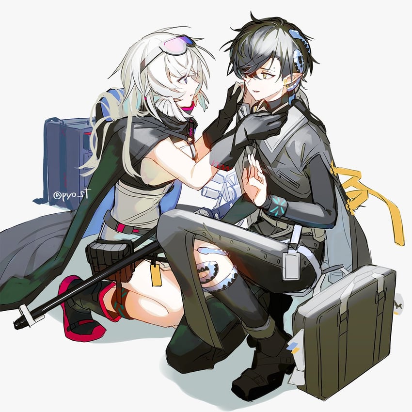 mulberry and corroserum (arknights) drawn by kiri_(pyonta)