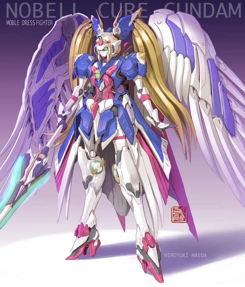 wing gundam zero custom and nobel gundam (gundam and 4 more) drawn by maeda_hiroyuki