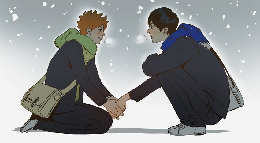 hinata shouyou and kageyama tobio (haikyuu!!) drawn by tinh_daubuoi
