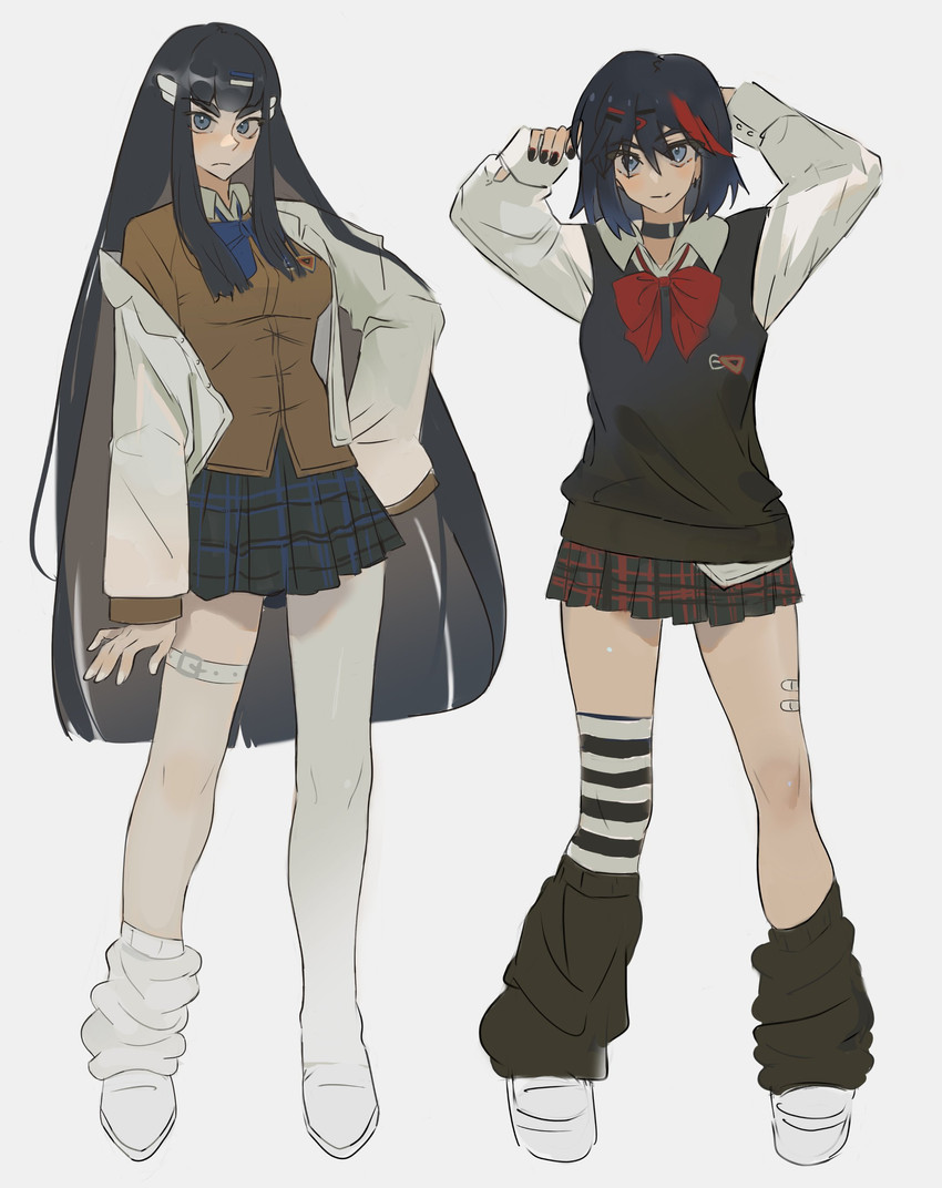 matoi ryuuko and kiryuuin satsuki (kill la kill) drawn by kirkirkoe