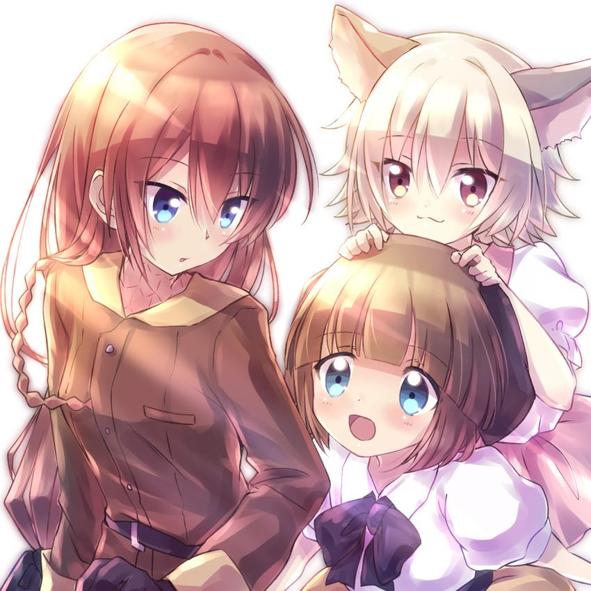 tama, pochi, and liza (death march kara hajimaru isekai kyousoukyoku) drawn by nyaa_(nnekoron)