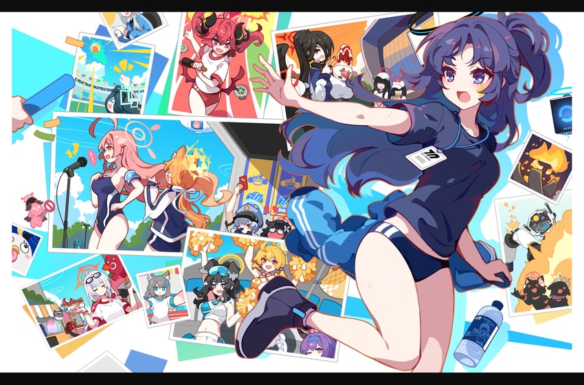 sensei, yuuka, doodle sensei, shiroko, mari, and 17 more (blue archive) drawn by ideolo