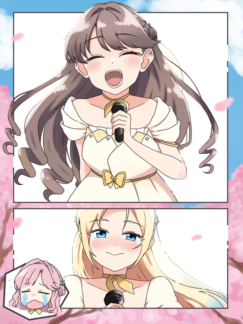 fujishima megumi, osawa rurino, and anyoji hime (love live! and 1 more) drawn by kanzaki_gou