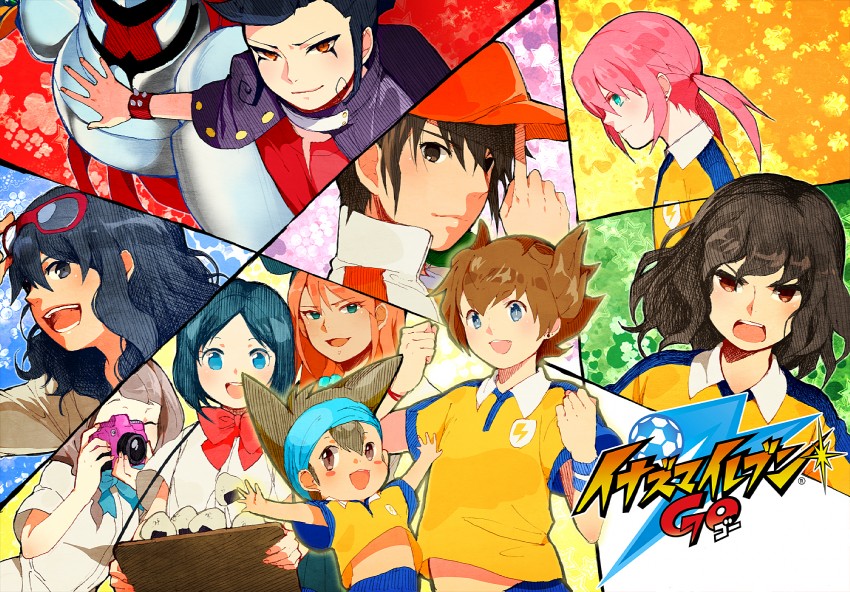 kirino ranmaru, shindou takuto, matsukaze tenma, endou mamoru, tsurugi kyousuke, and 5 more (inazuma eleven and 1 more) drawn by hakusai_(tiahszld)