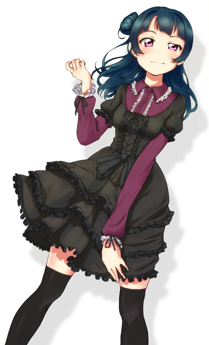 tsushima yoshiko (love live! and 1 more) drawn by meda