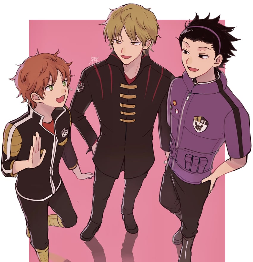 izumi kouhei, yoneya yousuke, and midorikawa shun (world trigger) drawn by erinan