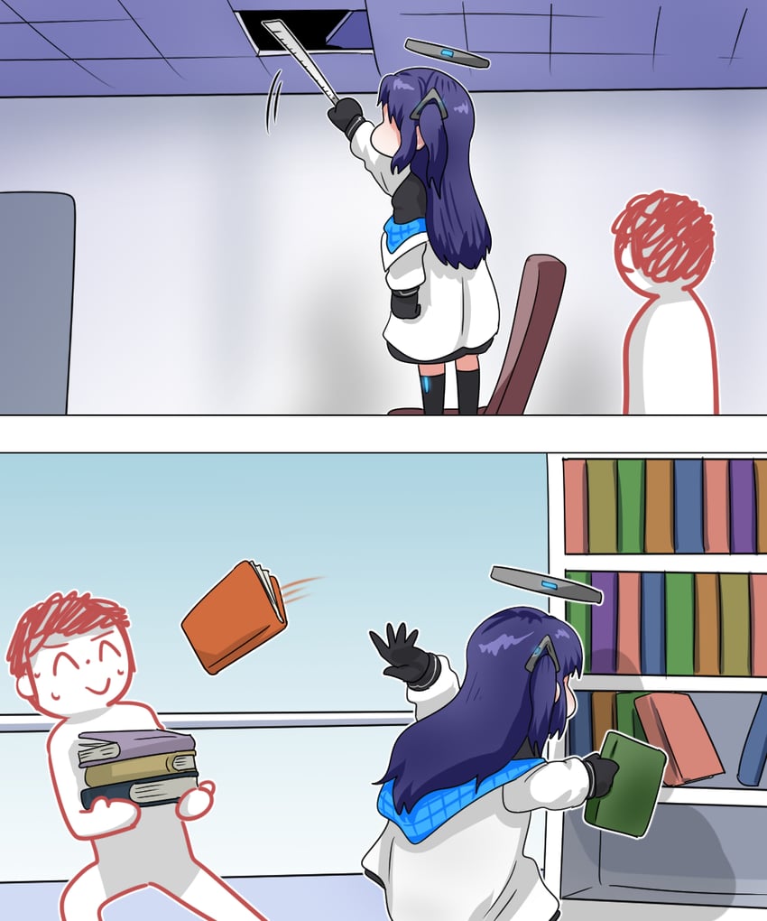 sensei, yuuka, and doodle sensei (blue archive) drawn by c/h