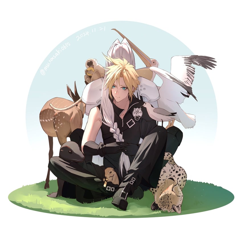 cloud strife and sephiroth (final fantasy and 2 more) drawn by zi_(murasaki0615)