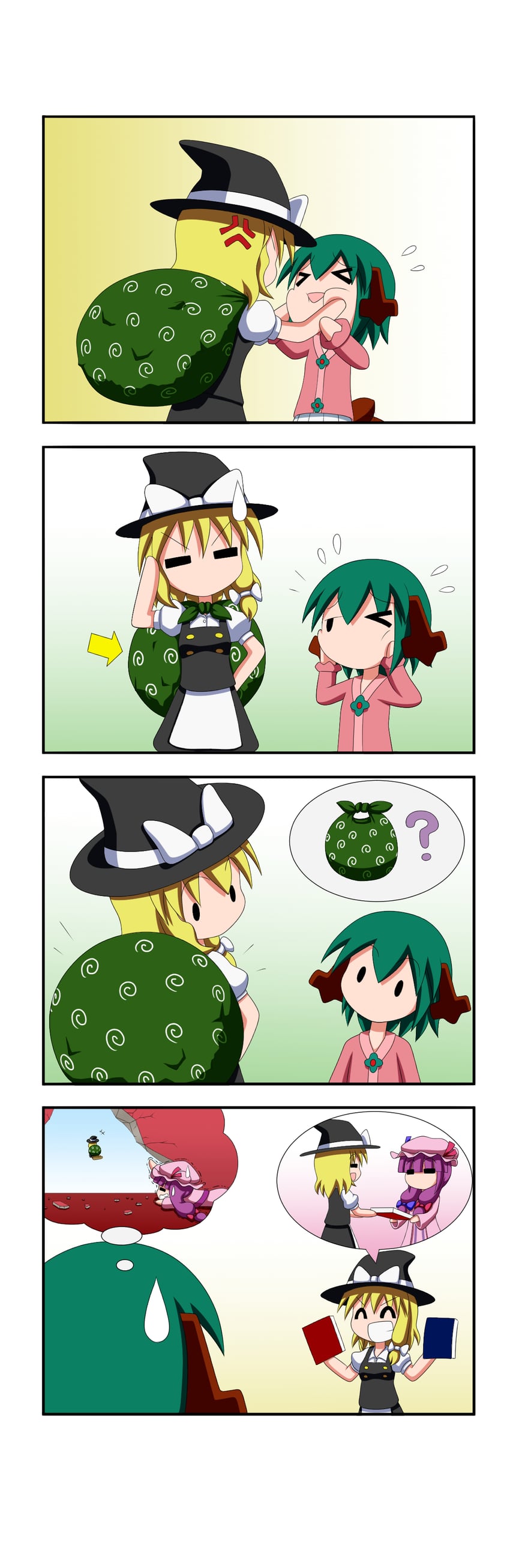 kirisame marisa, patchouli knowledge, and kasodani kyouko (touhou) drawn by rakugaki-biyori