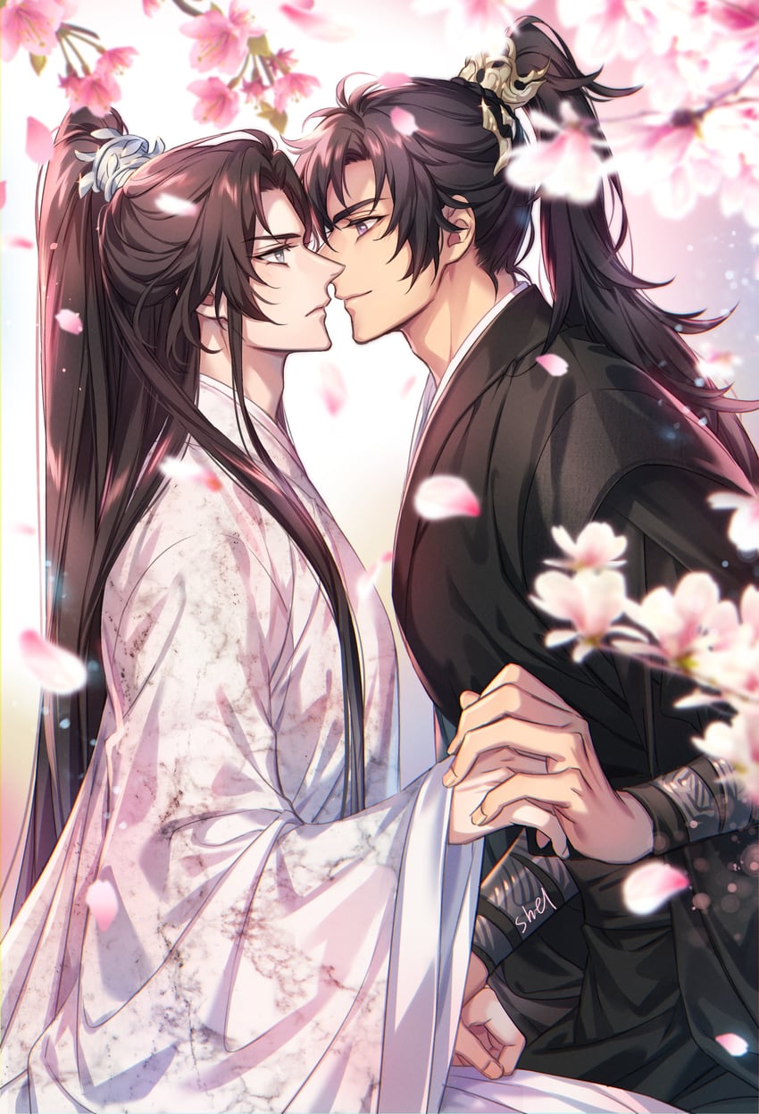 chu wanning and mo ran (erha he tadebai mao shizun) drawn by zehel_az