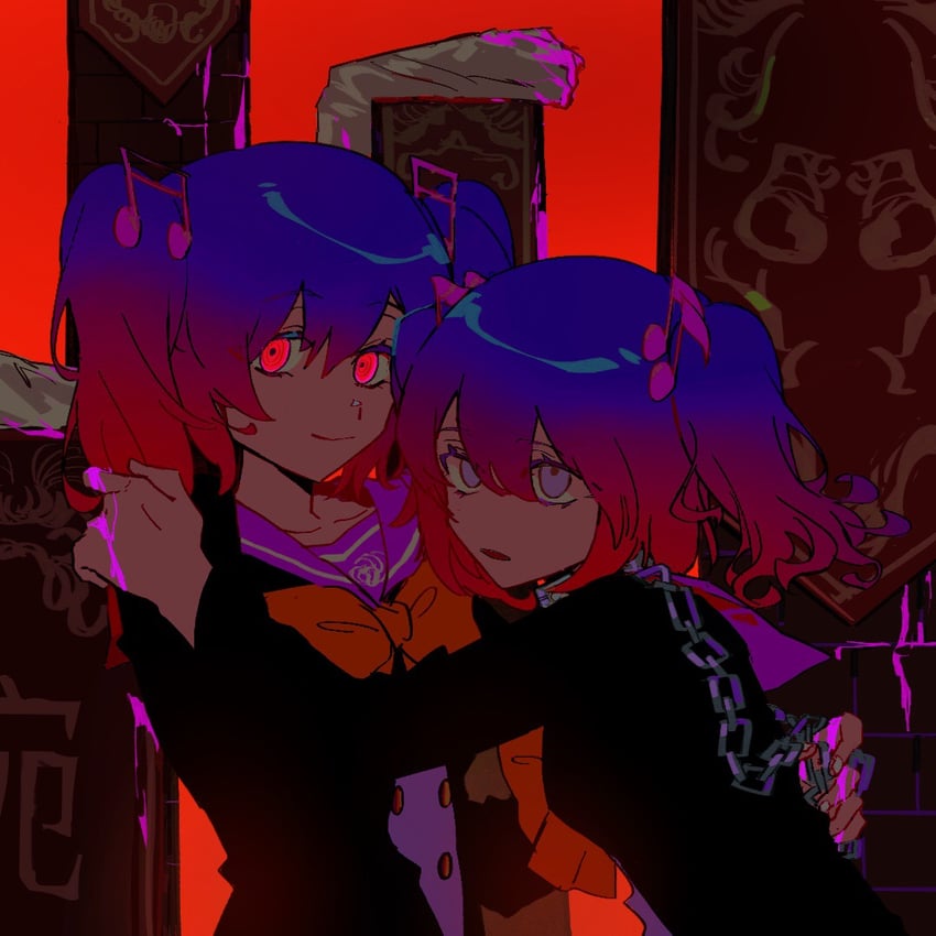 otonokoji kanade and otonokoji hibiki (danganronpa another and 1 more) drawn by yough42