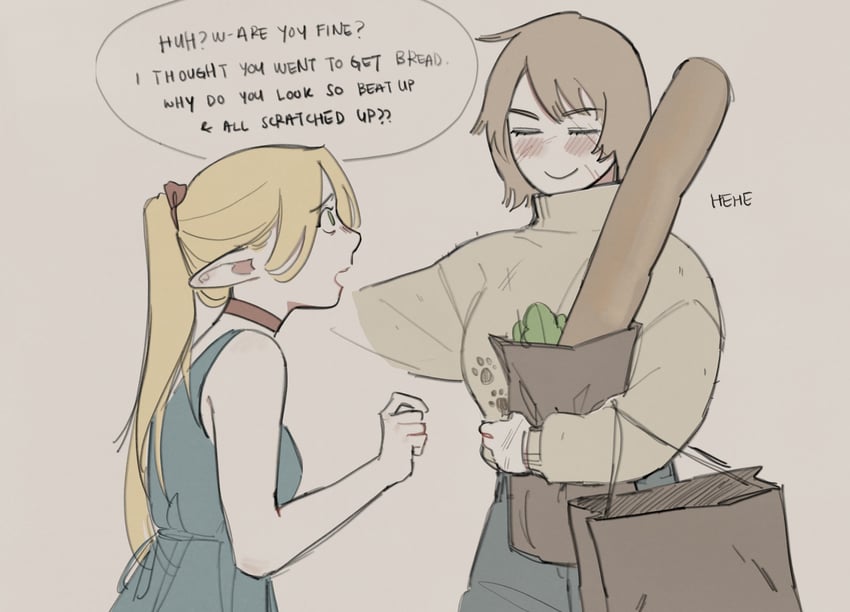 marcille donato and falin touden (dungeon meshi) drawn by ski.ip