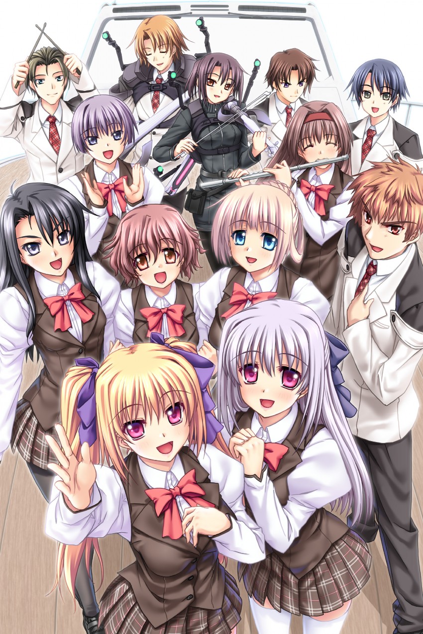 yugiri perserte, yugiri princesca, tsuge eufinley, psyche renbart, tint, and 1 more (shinkyoku soukai polyphonica) drawn by kannatsuki_noboru