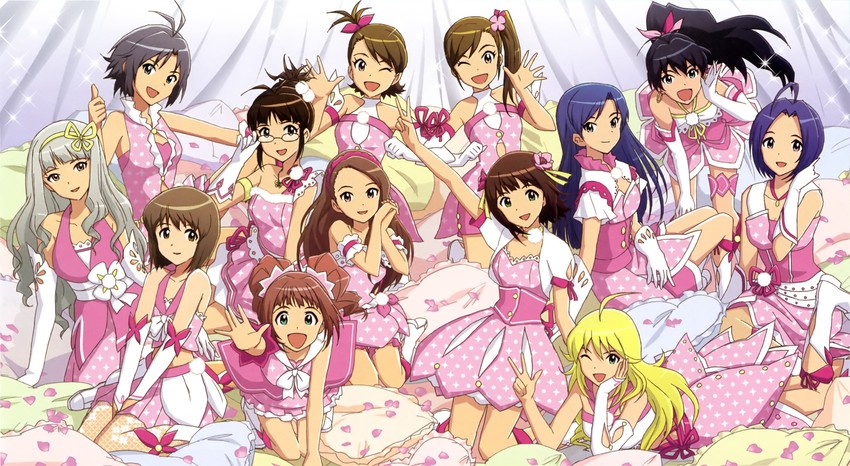 hoshii miki, kisaragi chihaya, amami haruka, kikuchi makoto, shijou takane, and 8 more (idolmaster and 1 more) drawn by tamiya_kiyotaka