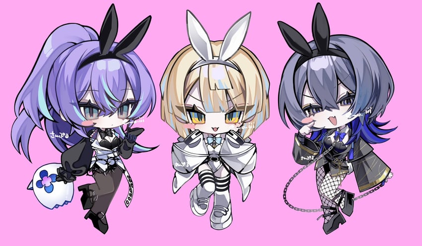 hoshirube sho, hibachi mana, and koyanagi rou (nijisanji) drawn by 402_(o0_xxx)