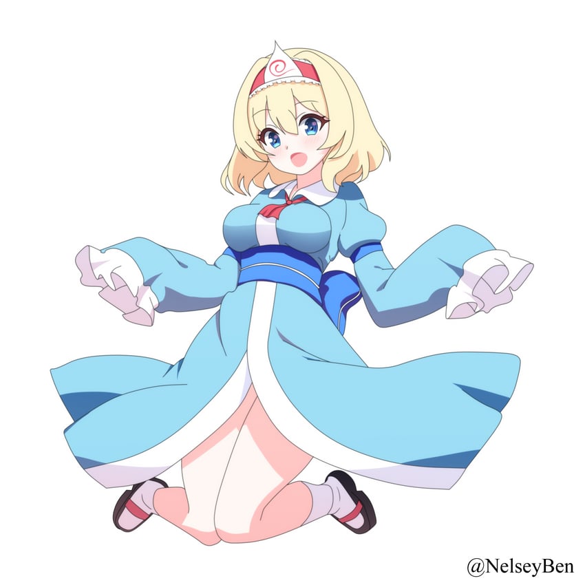 alice margatroid and saigyouji yuyuko (touhou) drawn by bnelsey