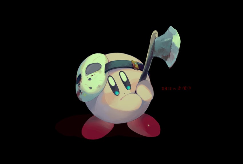 kirby and jason voorhees (kirby and 1 more) drawn by kananishi