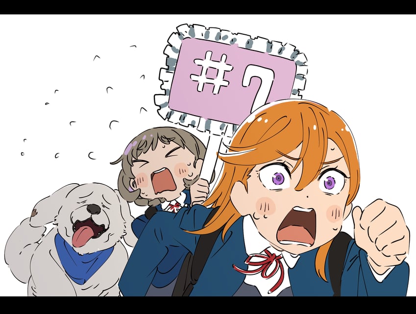shibuya kanon, tang keke, and chibi (love live! and 1 more) drawn by saitou_atsushi_(kamatamanankotu)