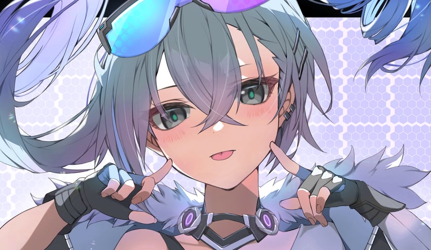 silver wolf (honkai and 1 more) drawn by moderate_gold
