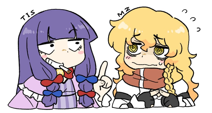 kirisame marisa, patchouli knowledge, mars, and taisa (touhou and 1 more) drawn by bseibutsu