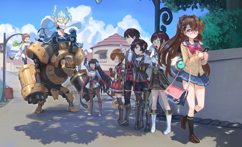 karin, yuna, hazel, judith, zerato, and 4 more (epic seven) drawn by alaskastomatoez