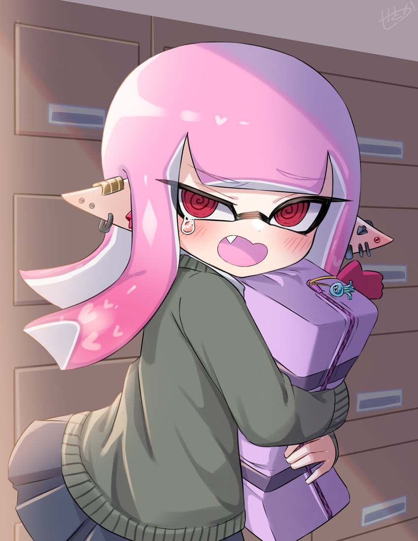 inkling player character and inkling girl (splatoon and 1 more) drawn by amakusa_setoka