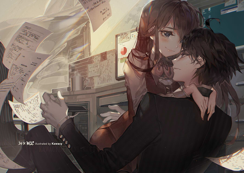 viktoriya ivanovna serebryakov and tanya degurechaff (youjo senki) drawn by kawacy