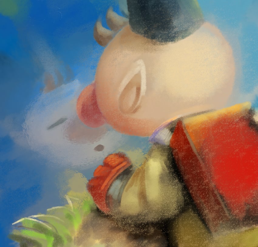 olimar and olimin (pikmin) drawn by iat-418